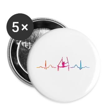 Vertical Scarf Heartbeat Aerial Acrobatics Aerial Silk - Buttons large 2.2''/56 mm (5-pack) - white - Front