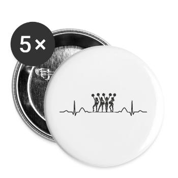 Cheerleader Cheer Mom Cheerleading - Buttons large 2.2''/56 mm (5-pack) - white - Front