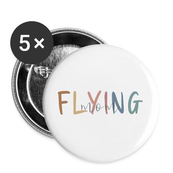 Flight Attendant Gift - Mother's Day Gift - Buttons large 2.2''/56 mm (5-pack) - white - Front