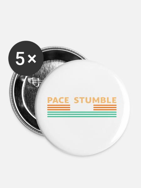 Retro-Neon-Tempo-Stoller - Buttons groß 56 mm (5er Pack) - Weiß