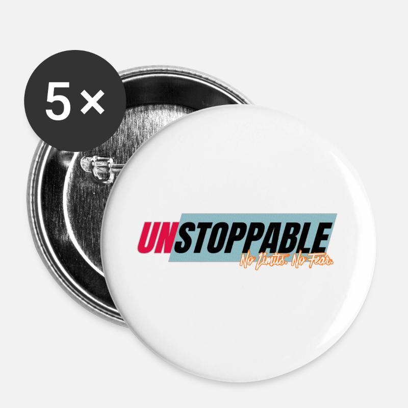 Unstoppable without limits - Buttons large 2.2''/56 mm (5-pack) - white
