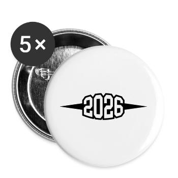 2026 year - Buttons large 2.2''/56 mm (5-pack) - white - Front