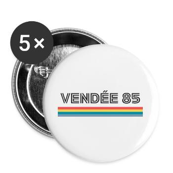 Vendee 85 T-Shirt Cadeau Humour - Lot de 5 grands badges (56 mm) - blanc - Devant