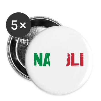Napoli Neapel Italien - Buttons groß 56 mm (5er Pack) - Weiß - Vorne