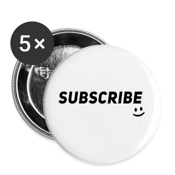Influencer Blogger Vlogger Content Creator - Subsc - Buttons large 2.2''/56 mm (5-pack) - white - Front