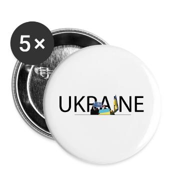 Ukraine Unity Protest College - Buttons groß 56 mm (5er Pack) - Weiß - Vorne