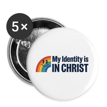 Identität in Christus Regenbogen - Buttons groß 56 mm (5er Pack) - Weiß - Vorne