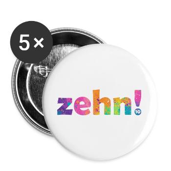ZEHN 10 JAHRE 10. GEBURTSTAG - Buttons groß 56 mm (5er Pack) - Weiß - Vorne