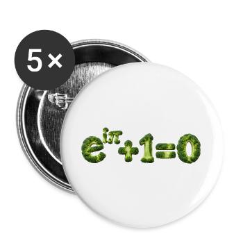 Euler-Brokkoli-Mathematik-Identität - Buttons groß 56 mm (5er Pack) - Weiß - Vorne