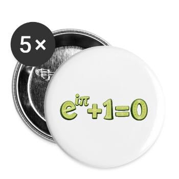 Euler-Identität Gurken-Mathematik - Buttons groß 56 mm (5er Pack) - Weiß - Vorne