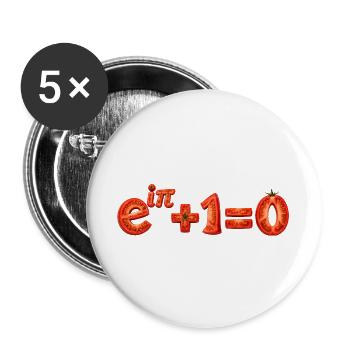 Euler Tomato Mathematik-Identität - Buttons groß 56 mm (5er Pack) - Weiß - Vorne