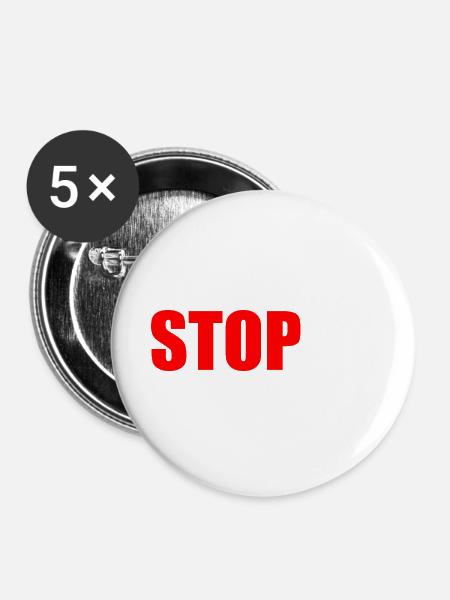 Stop ai - Buttons groß 56 mm (5er Pack) - Weiß