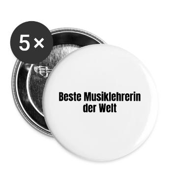 Beste Musiklehrerin der Welt Musik Geschenk - Buttons groß 56 mm (5er Pack) - Weiß - Vorne