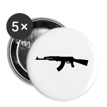 Gewehr - Buttons groß 56 mm (5er Pack) - Weiß - Vorne