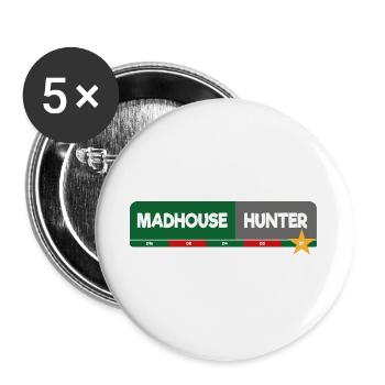 MadhouseHunter - Buttons groß 56 mm (5er Pack) - Weiß - Vorne