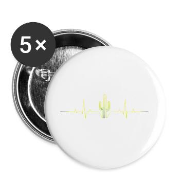 Kaktus Puls - Buttons groß 56 mm (5er Pack) - Weiß - Vorne