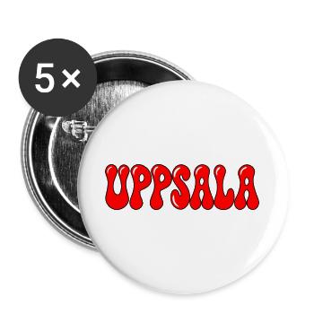 Uppsala Bubbles Roter Tippfehler - Buttons groß 56 mm (5er Pack) - Weiß - Vorne