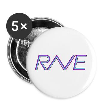Rave-Ligatur - Buttons groß 56 mm (5er Pack) - Weiß - Vorne