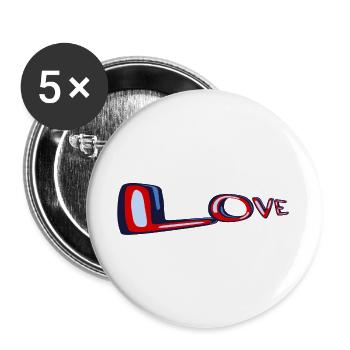 Liebe Neon Handschrift - Buttons groß 56 mm (5er Pack) - Weiß - Vorne