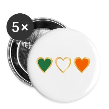 Irland - Buttons groß 56 mm (5er Pack) - Weiß - Vorne