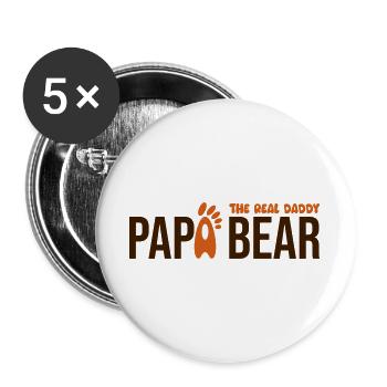 Papa Bear: El Verdadero Papá - Buttons groß 56 mm (5er Pack) - Weiß - Vorne