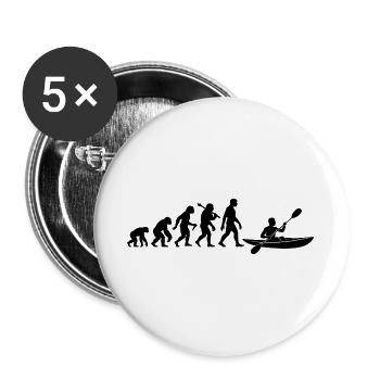 Kajak Evolution Kajakfahrer Für Wassersport Fans - Buttons groß 56 mm (5er Pack) - Weiß - Vorne