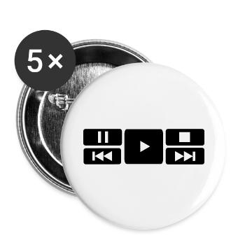 DVD Player Tasten - Musik - Buttons - Buttons groß 56 mm (5er Pack) - Weiß - Vorne