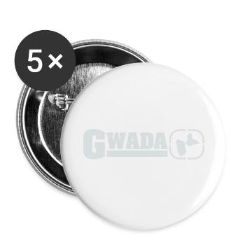 gwada_08 - Lot de 5 grands badges (56 mm) - blanc - Devant