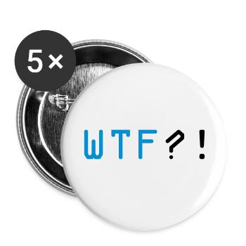 wtf - Buttons groß 56 mm (5er Pack) - Weiß - Vorne