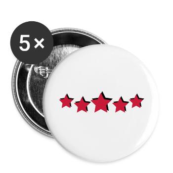 sterne - Buttons groß 56 mm (5er Pack) - Weiß - Vorne