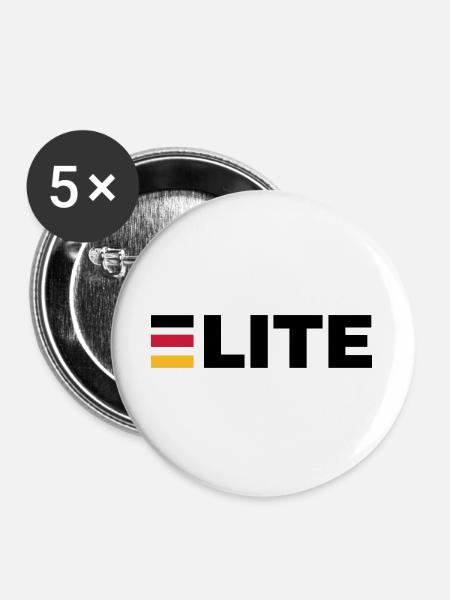 Deutschland Elite - Buttons groß 56 mm (5er Pack) - Weiß