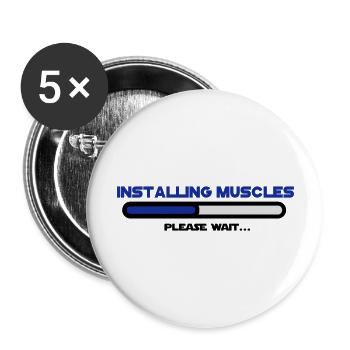 installing muscles 2 - Lot de 5 grands badges (56 mm) - blanc - Devant