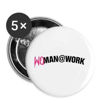 Woman at work - Buttons large 2.2''/56 mm (5-pack) - white - Front