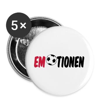 Emotionen (Fußball) Geschenk - Buttons groß 56 mm (5er Pack) - Weiß - Vorne