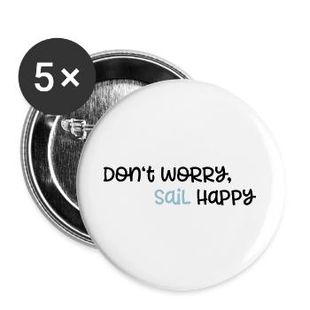 segeln - Buttons groß 56 mm (5er Pack) - Weiß - Vorne