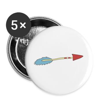 Pfeil - Buttons groß 56 mm (5er Pack) - Weiß - Vorne