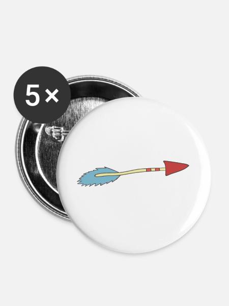 Pfeil - Buttons groß 56 mm (5er Pack) - Weiß