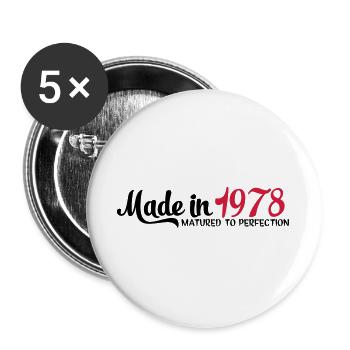1978 - Lot de 5 grands badges (56 mm) - blanc - Devant