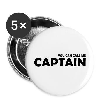 you can call me captain - Lot de 5 grands badges (56 mm) - blanc - Devant