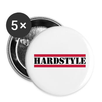 Hardstyle - Lot de 5 grands badges (56 mm) - blanc - Devant