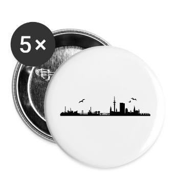 Hamburg skyline - Buttons large 2.2''/56 mm (5-pack) - white - Front