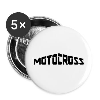 motocross - Buttons groß 56 mm (5er Pack) - Weiß - Vorne