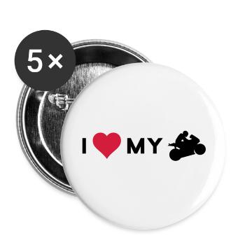 J'aime mon vélo - Lot de 5 grands badges (56 mm) - blanc - Devant