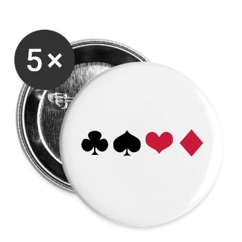Pique Croix as de cœur - Lot de 5 grands badges (56 mm) - blanc - Devant