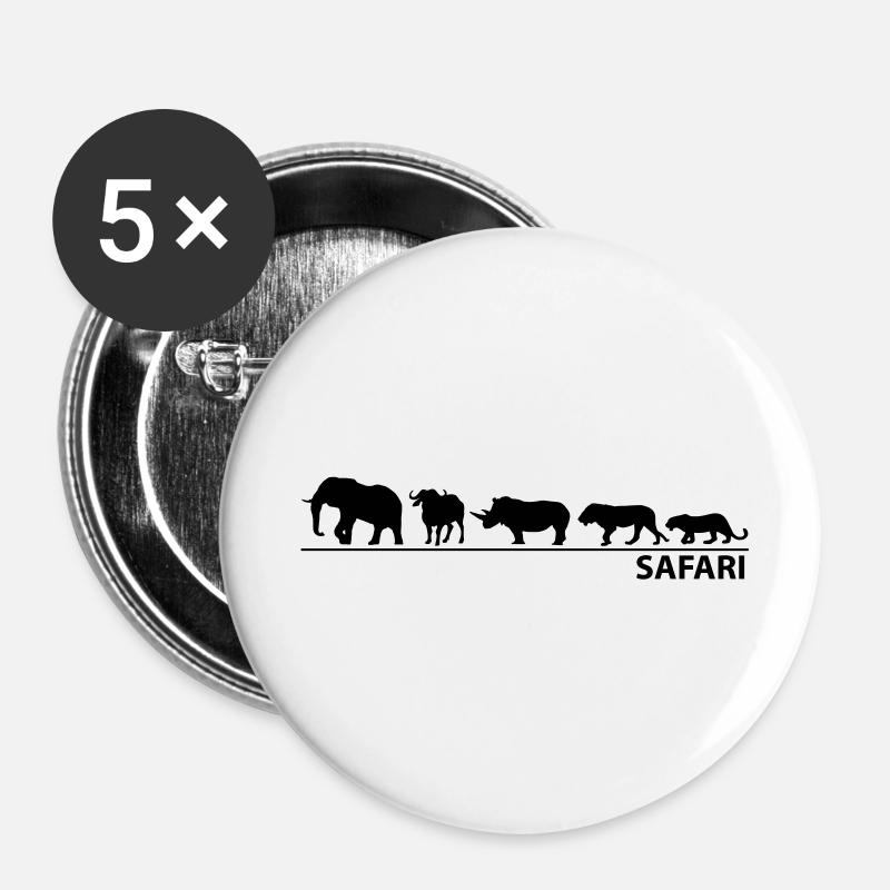 The big five - Buttons large 2.2''/56 mm (5-pack) - white