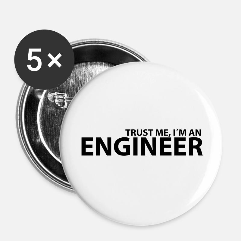 engineer - Buttons large 2.2''/56 mm (5-pack) - white