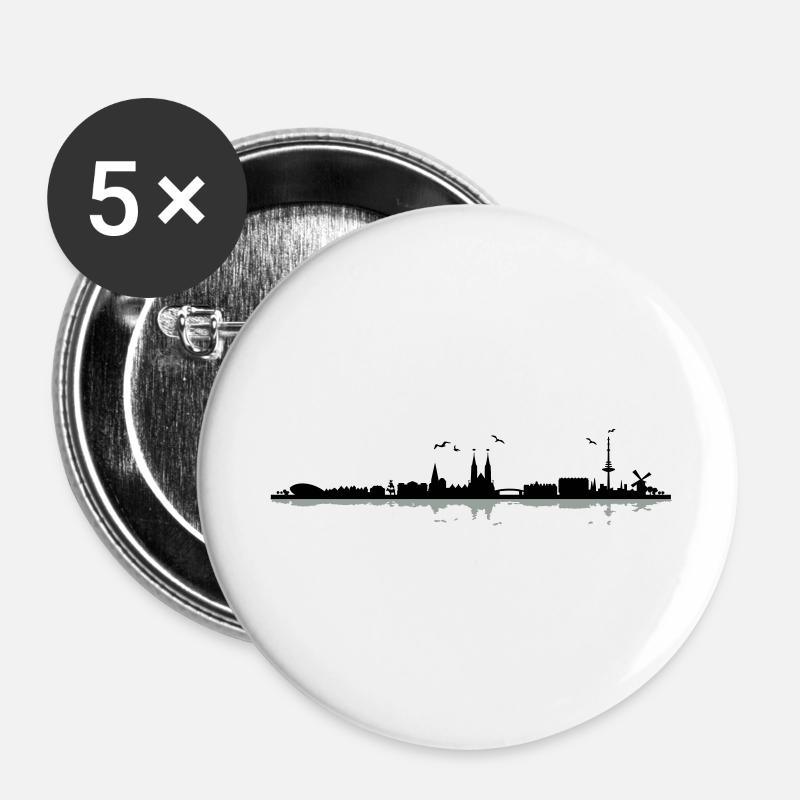 Bremen Skyline - Buttons large 2.2''/56 mm (5-pack) - white