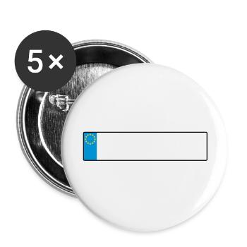 Kennzeichens europa_g1 - Buttons groß 56 mm (5er Pack) - Weiß - Vorne