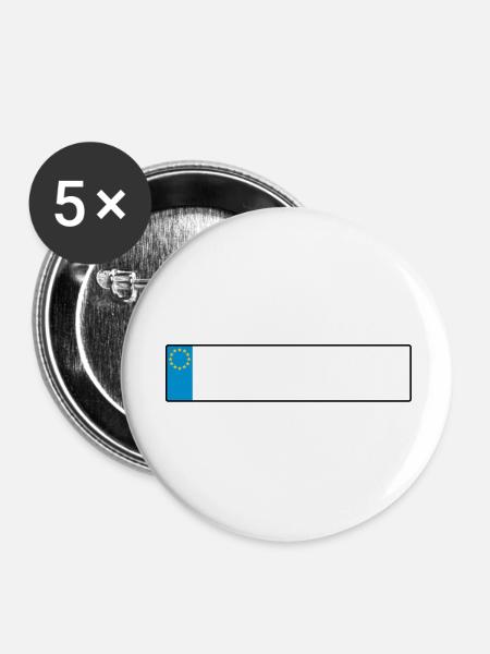 license plate europe_g1 - Buttons large 2.2''/56 mm (5-pack) - white