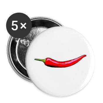 Chili - Buttons groß 56 mm (5er Pack) - Weiß - Vorne